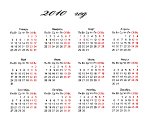 Календарные сетки на 2010 год.