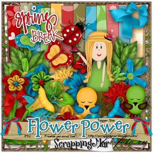 скачать бесплатно Скрап набор — Flower Power