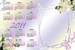 Календарь — рамка с красивыми цветами